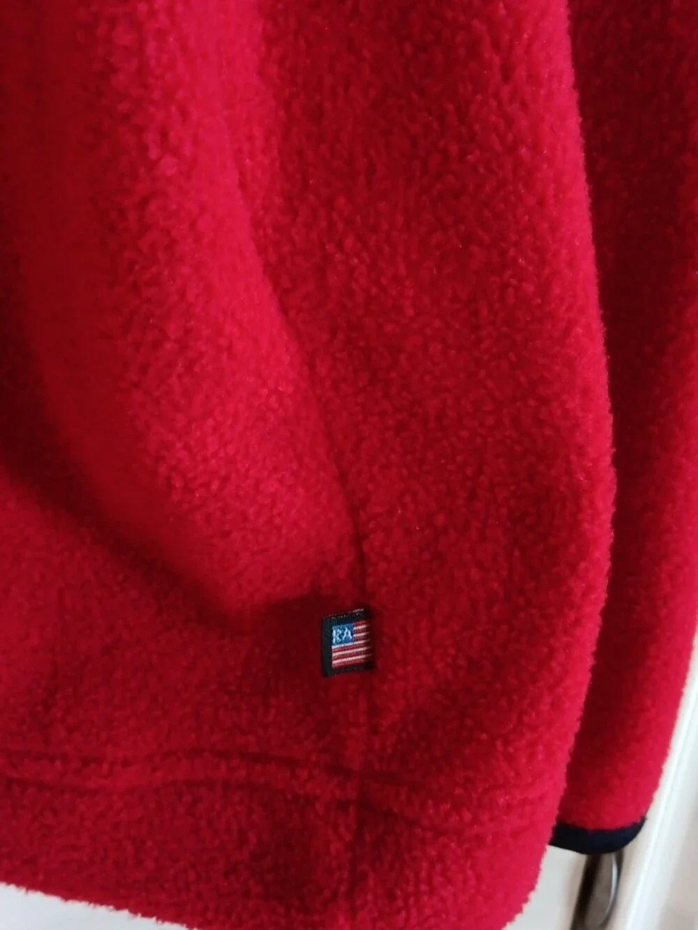 Polo by Ralph Lauren Red Fleece Hoodie with Navy Drawcords